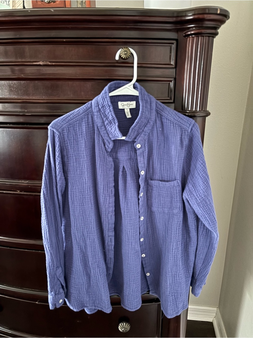 Jessica Simpson Men's Casual Textured Button-Down Shirt - Periwinkle Blue